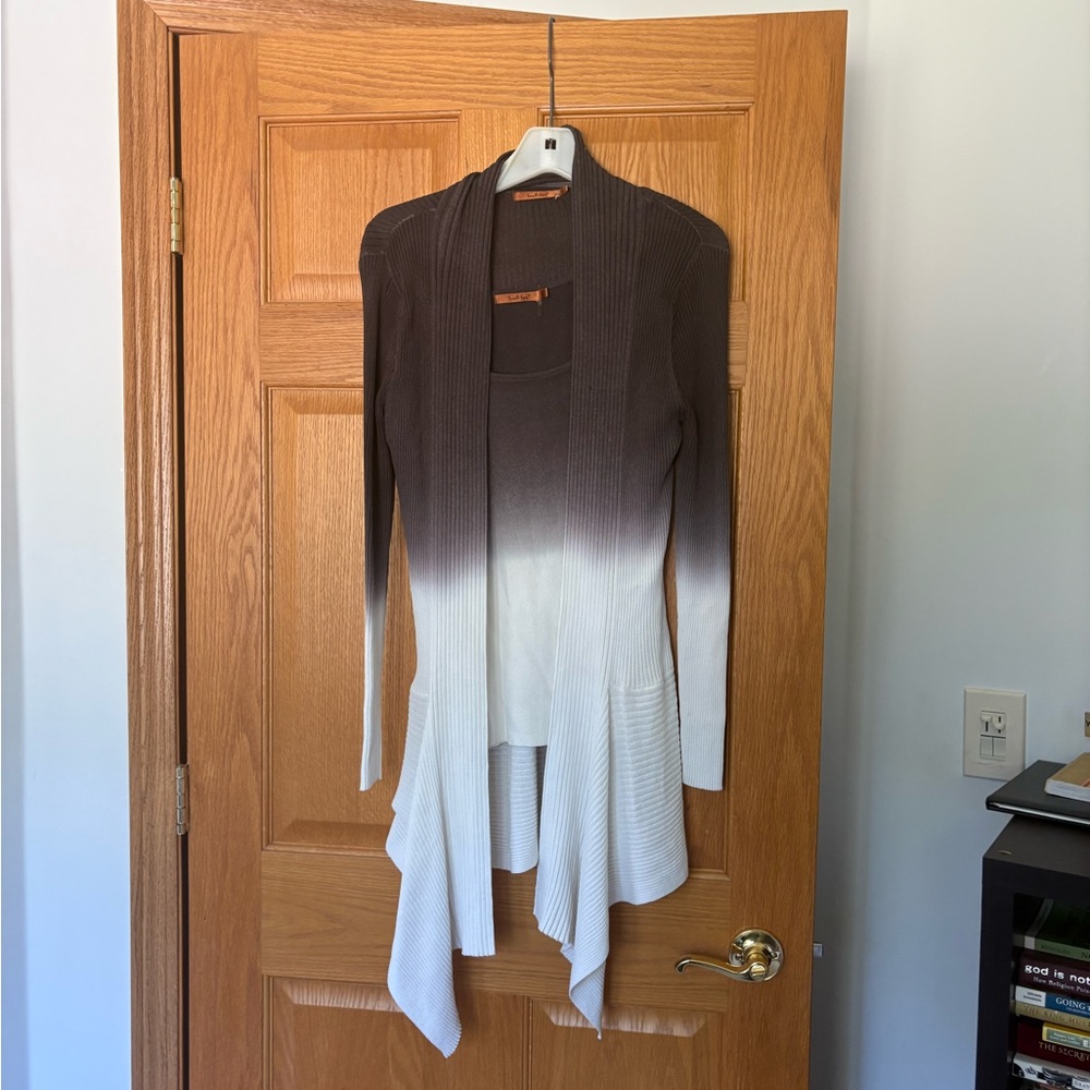 Belldini Ombre Grey and White Cardigan Set